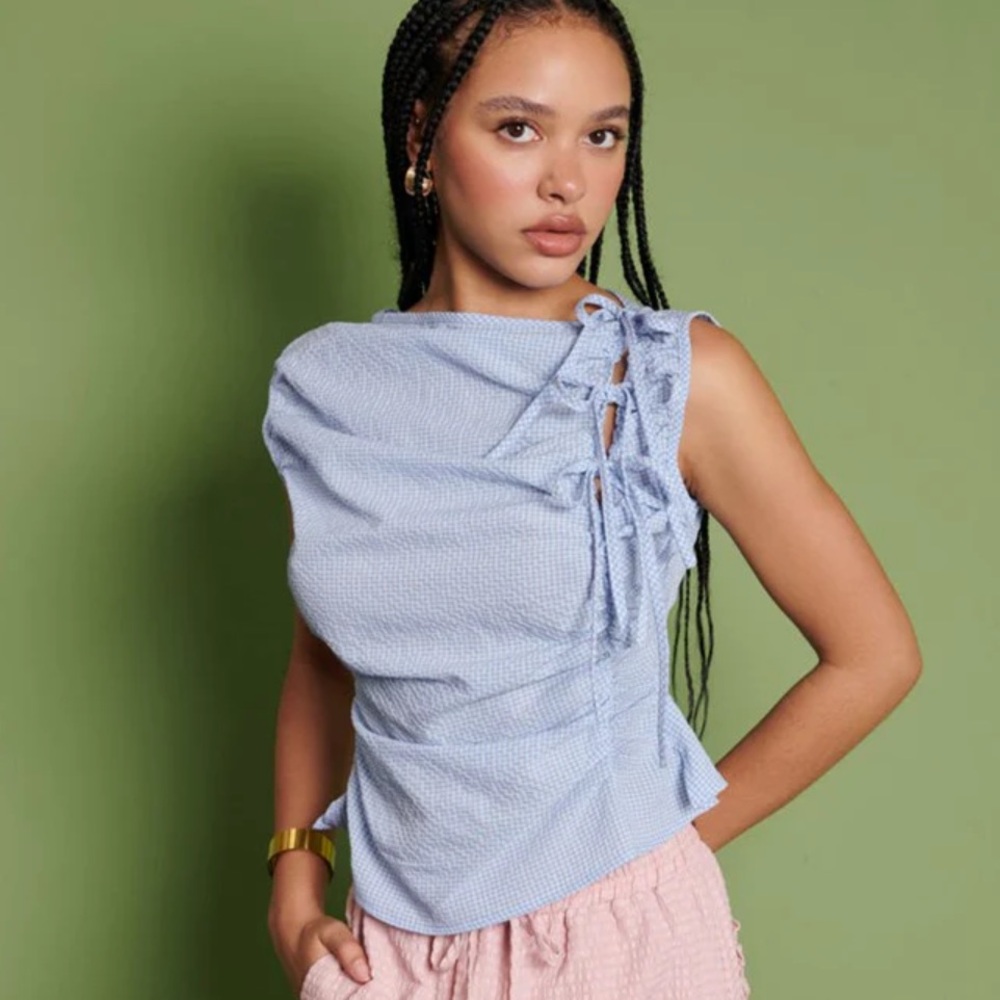 GHOSPELL Kelly Check Top